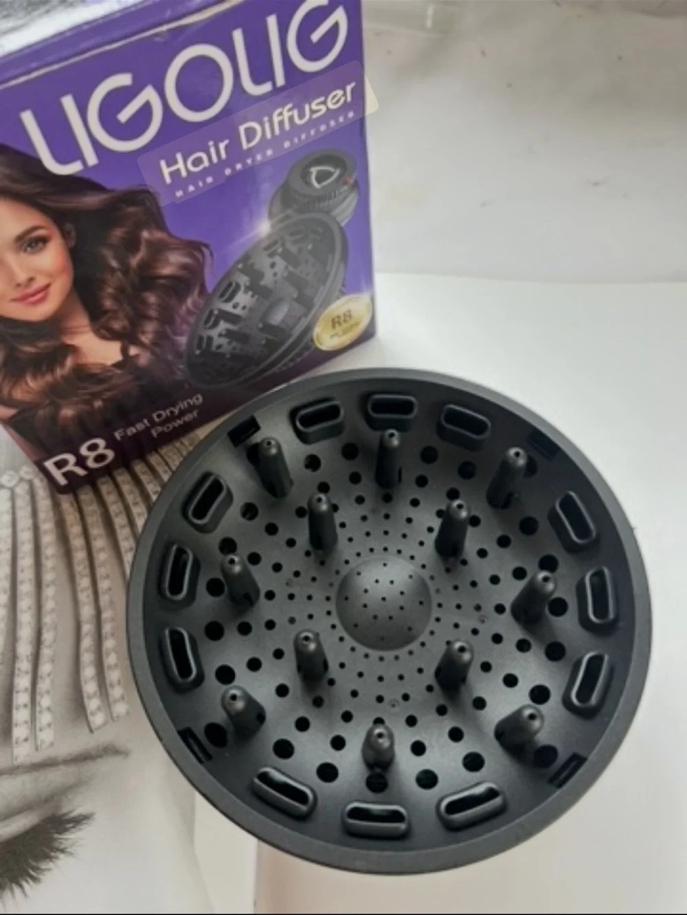 Black r8 fast drying Hair Diffuser Attachment - Universal Curly Hair Styling